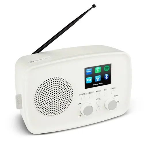 MEDION LIFE Internetradio IRE-1 (MD89318) weiß, Empfang von über 40.000 Sendern & 20.000 Podcasts, 5 Watt (RMS), Bluetooth® 5.2 wireless technology, 2,4