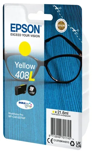 Epson E408L Druckerpatronen XL y - Epson No. 408L, T09K440 für z.B. Epson WorkForce Pro WFC 4310 DW, Epson WorkForce Pro WFC 4810 DTWF