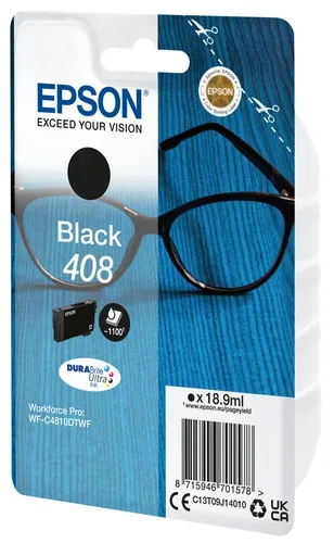 Epson E408 Druckerpatronen bk - Epson No. 408, T09J140 für z.B. Epson WorkForce Pro WFC 4310 DW, Epson WorkForce Pro WFC 4810 DTWF