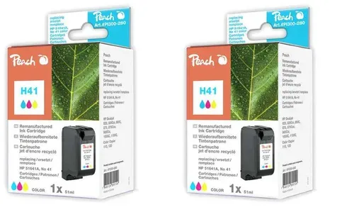 Peach HP 41 2 Druckköpfe 2*col ersetzt HP, Apple No. 41*2, 51641A*2 für z.B. Apple Color Stylewriter 6500, HP Color Copier 110, HP Color Copier 120
