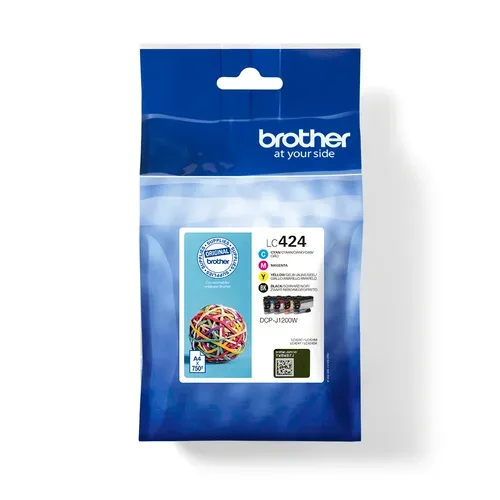 Brother B424 Druckerpatronen (bk, c, m, y) - Brother LC424VAL für z.B. Brother DCPJ 1200 W, Brother DCPJ 1200 DW, Brother DCPJ 1200 WE ecopro