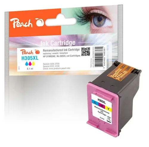 Peach HP 305 XLC Druckkopf XL col ersetzt HP No. 305XL C, 3YM63AE für z.B. HP DeskJet 2700, HP DeskJet Plus 4122, HP Envy Pro 6430, HP Envy 6020