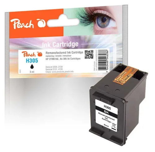 Peach HP 305 BK Druckkopf bk ersetzt HP No. 305 BK, 3YM61AE für z.B. HP DeskJet 2700, HP DeskJet Plus 4122, HP Envy Pro 6430, HP Envy 6020, HP Envy 6022