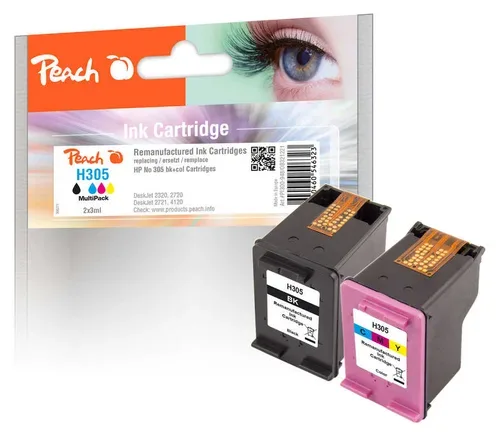 Peach HP 305 2 Druckköpfe (bk, col) ersetzt HP No. 305, 3YM61AE, 3YM60AE für z.B. HP DeskJet 2700, HP DeskJet Plus 4122, HP Envy Pro 6430