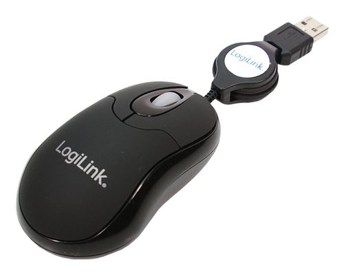 LogiLink ID0016 USB-Maus Optisch Kabeleinzug Schwarz