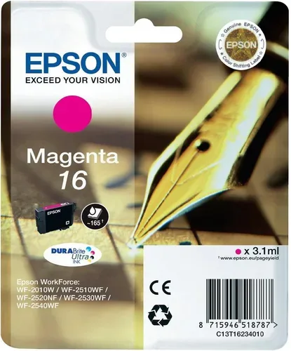 Epson E16m Druckerpatronen ma - Epson No. 16 m, C13T16234010 für z.B. Epson WorkForce WF -2010 W, Epson WorkForce WF -2500