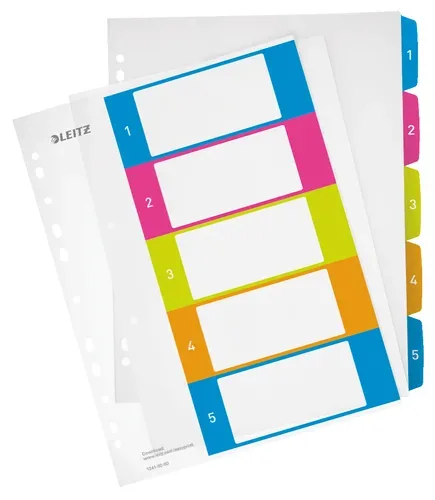 LEITZ Register WOW A4 Maxi 12410000 5-teilig, 1-5, bedruckbar