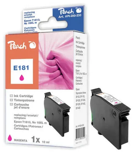 Peach E18 XLm Druckerpatrone XL ma ersetzt Epson No. 18XL m, C13T18134010 für z.B. Epson Expression Home XP -100, Epson Expression Home XP -102