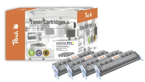 Peach HP 124 A 4 Toner (bk, c/m/y) ersetzt HP No. 124A, Q6000A, Q6001A, Q6002A, Q6003A für z.B. HP Color LaserJet 1600, HP Color LaserJet 2600
