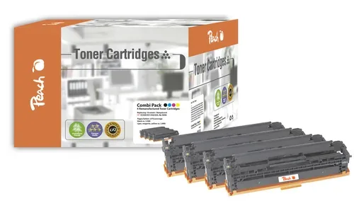 Peach HP 304 A 4 Toner (bk, c/m/y) ersetzt HP No. 304A, CC530A, CC531A, CC532A, CC533A für z.B. HP Color LaserJet CM 2300