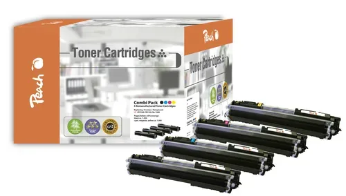 Peach HP 126 A 4 Toner (bk, c/m/y) ersetzt HP No. 126A, CE310A, CE311A, CE312A, CE313A für z.B. HP TopShot LaserJet Pro M 275 nw