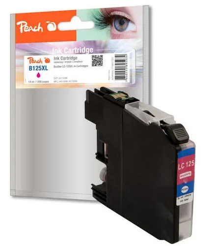 Peach B125 XLM Druckerpatrone XL ma ersetzt Brother LC-125XLM für z.B. Brother MFCJ 6720 DW, Brother MFCJ 6520 DW, Brother MFCJ 4410 DW