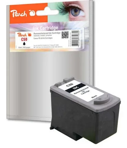 Peach C50 BK Druckkopf XL bk ersetzt Canon PG-50BK, 0616B001 für z.B. Canon Fax JX 200, Canon Fax JX 210 P, Canon Fax JX 500, Canon Fax JX 510 P