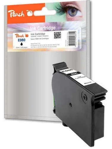 Peach E801 bk Druckerpatrone bk ersetzt Epson T0801 bk, C13T08014011 für z.B. Epson Stylus Photo PX 710 W, Epson Stylus Photo P 50
