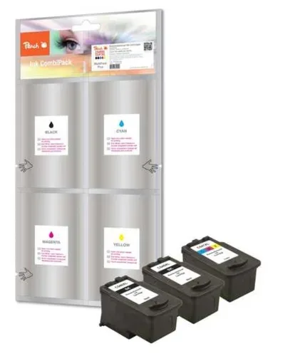 Peach C540 XLBK 3 Druckköpfe XL (2*bk, col) ersetzt Canon PG-540XLBK*2, CL-541XLC, 5222B005, 5226B004 für z.B. Canon Pixma TS 5150