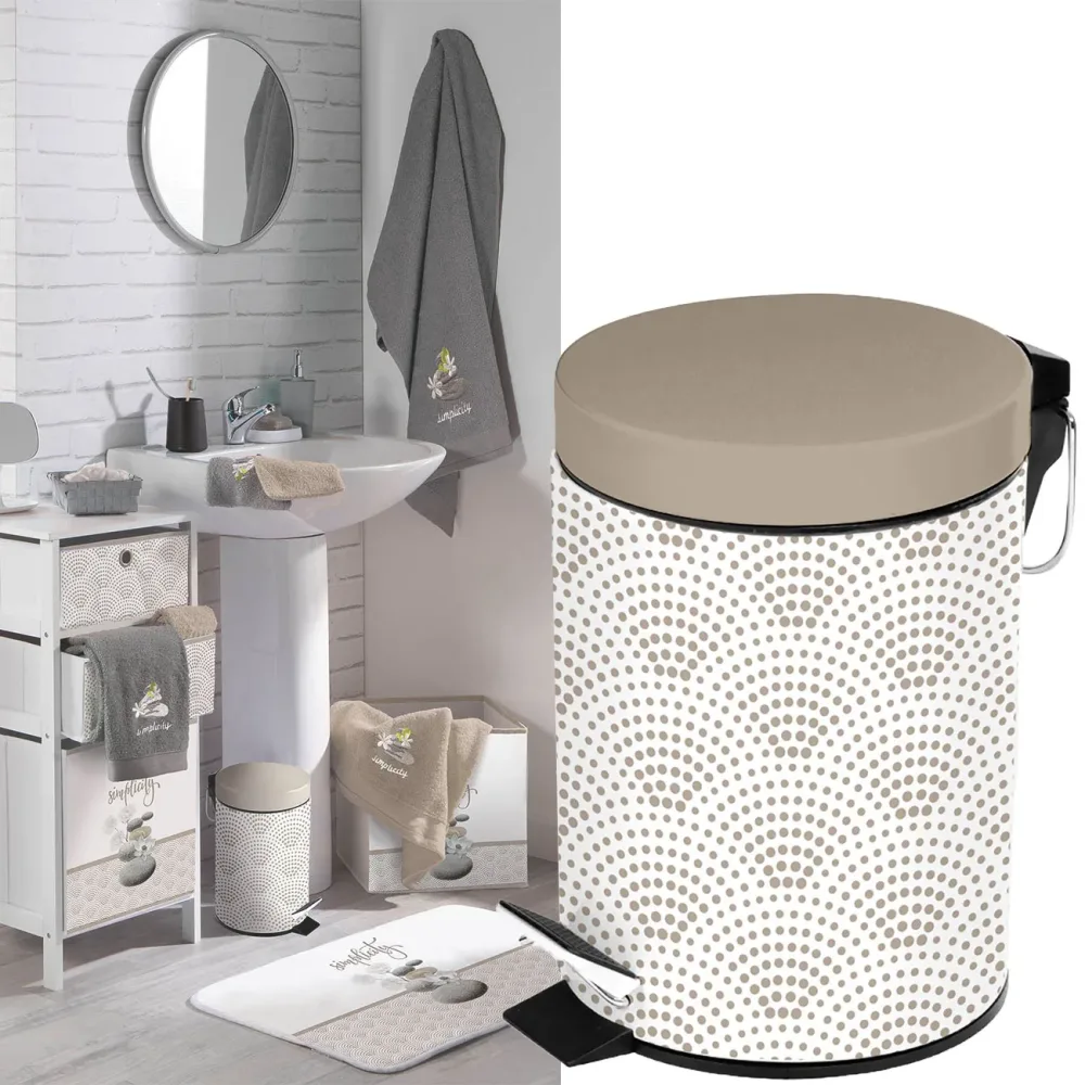 Treteimer, beige, Mülleimer, 3 Liter