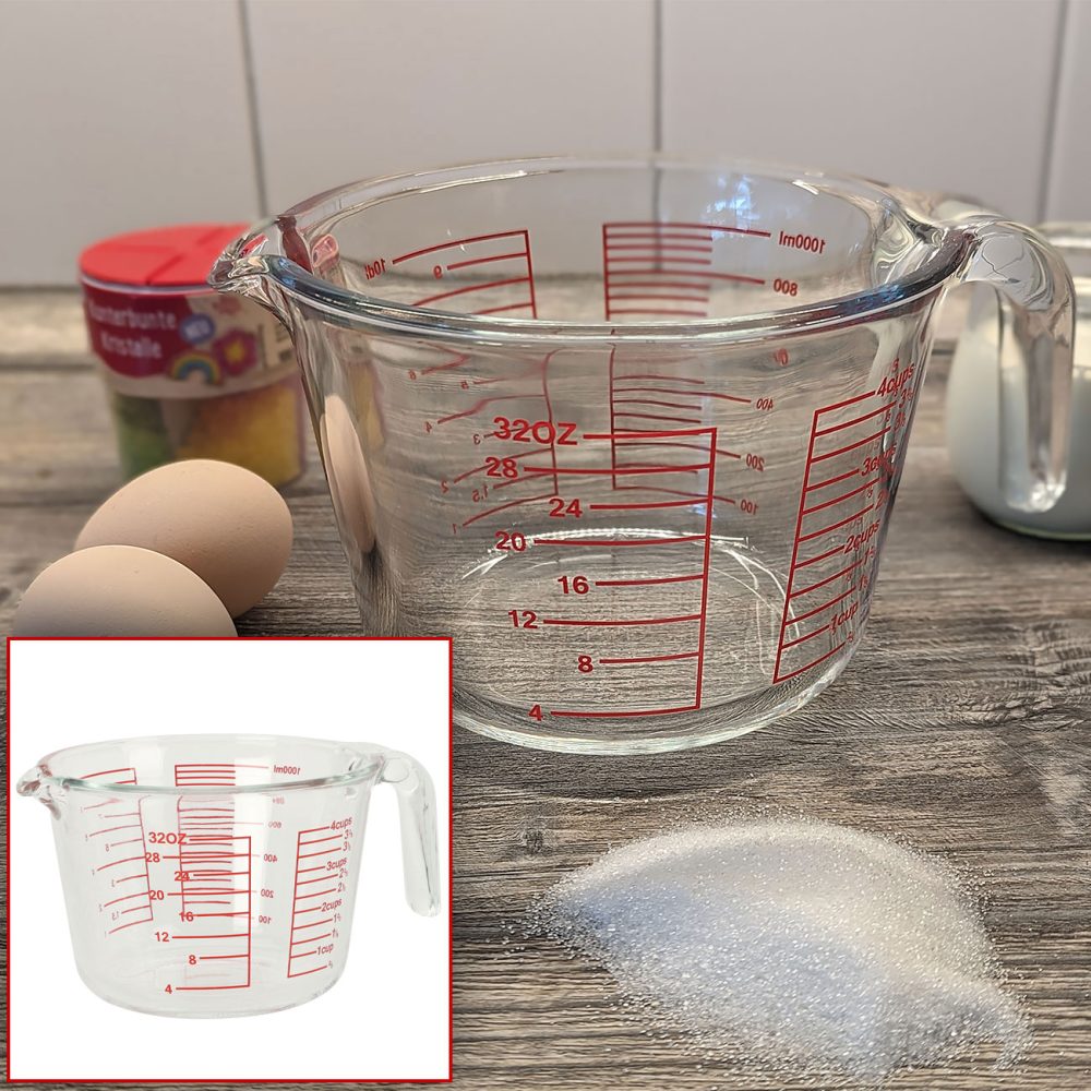 Messbecher aus Borosilikatglas, mit Massangaben, 1000 ml