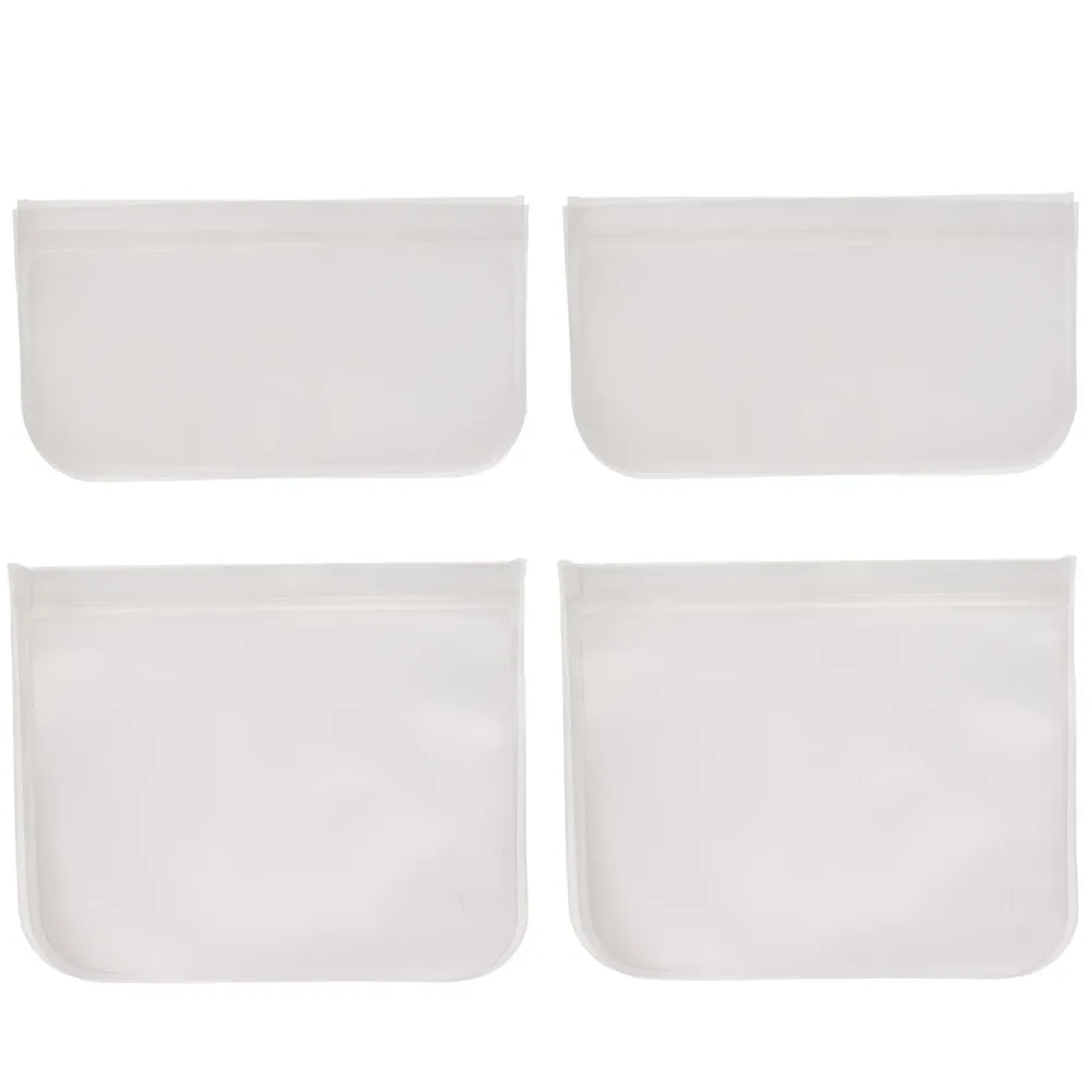 Beutel für Lebensmittel, wiederverwendbar, 4er-Set, 22 x 12 cm und 22 x 18 cm
