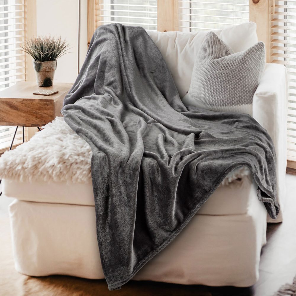 Kuscheldecke M, anthrazit, Couchdecke, 150 x 200 cm