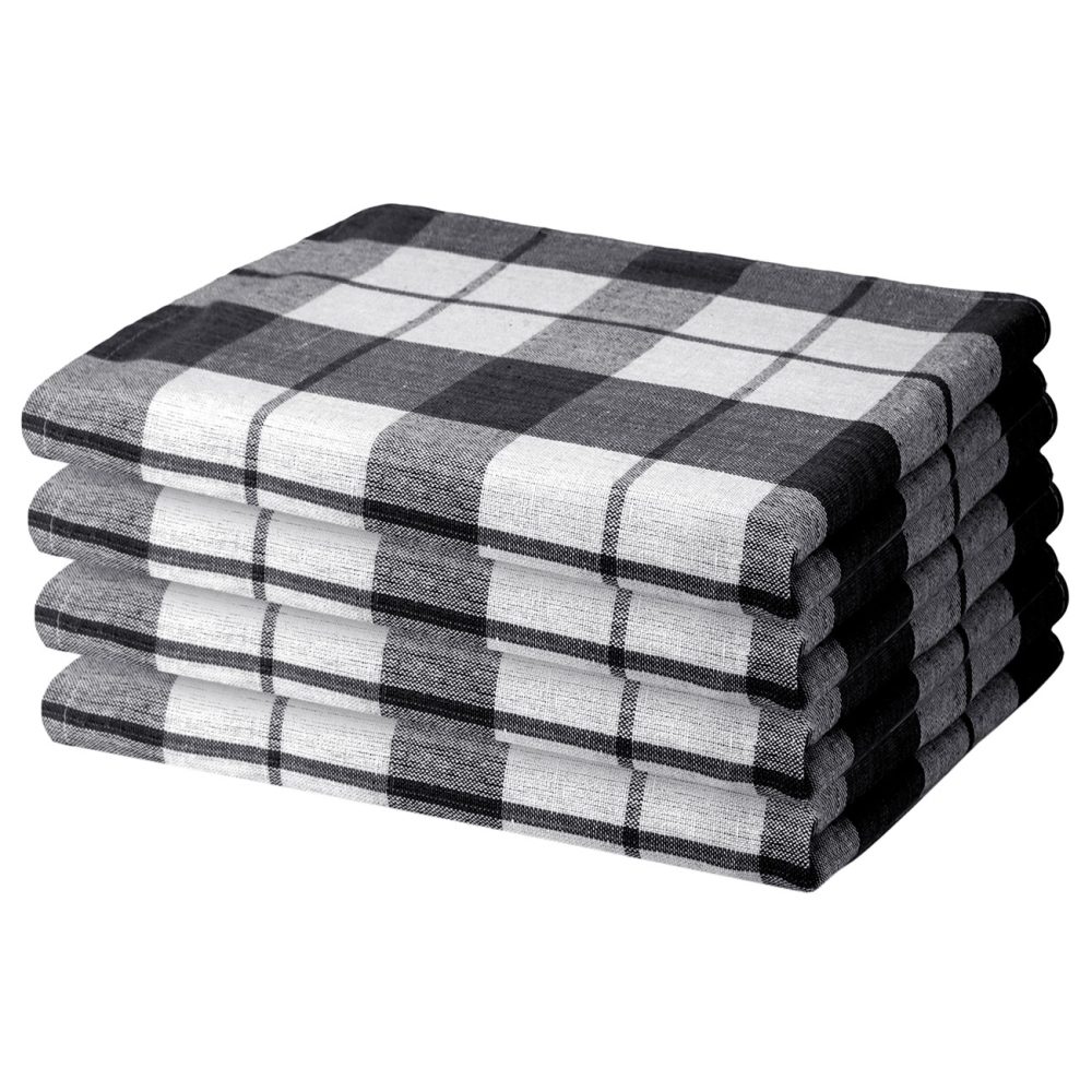 4er-Set Geschirrtücher, schwarz, 100% Baumwolle, 70 x 50 cm
