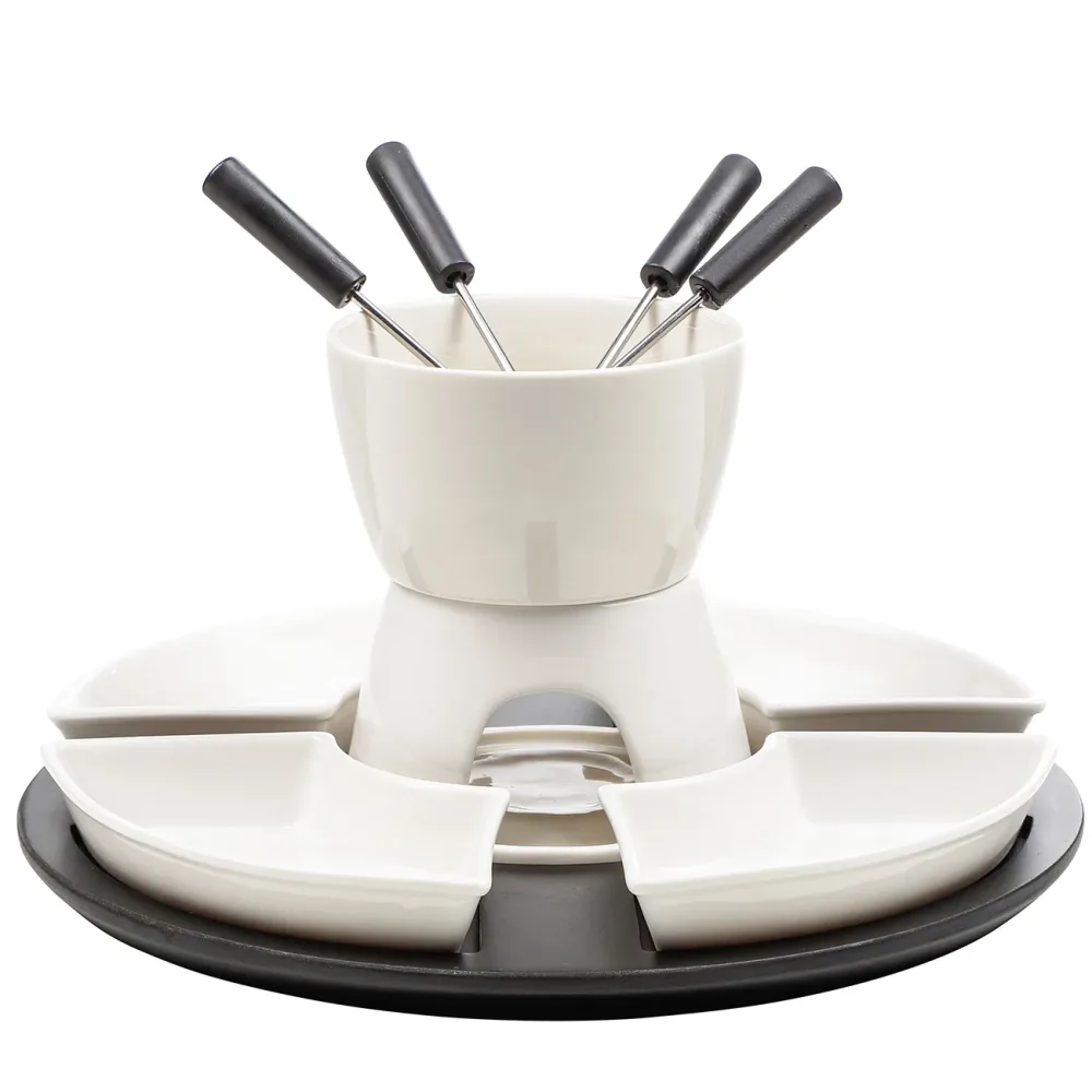 Teelicht-Fondue-Set aus Keramik für 4 Personen