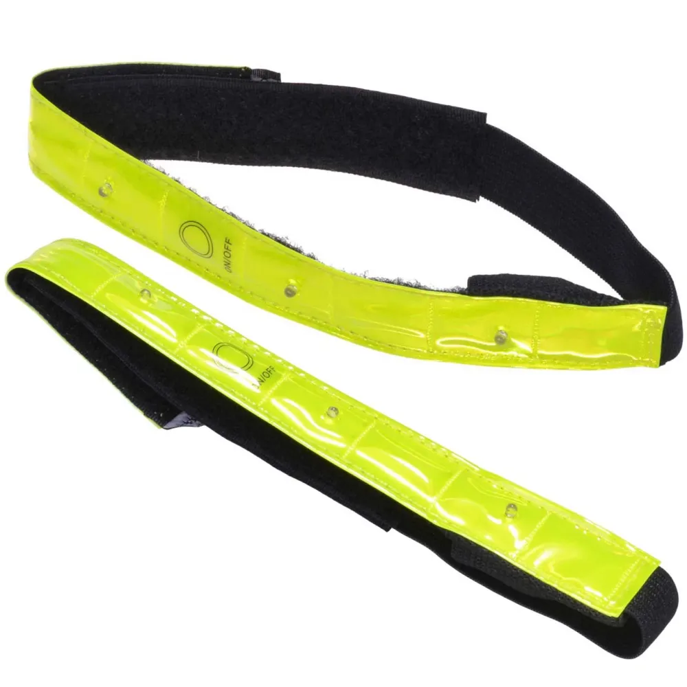 2er-Set LED-Reflektorband mit 4 roten Leuchten, 43 x 2,5 cm