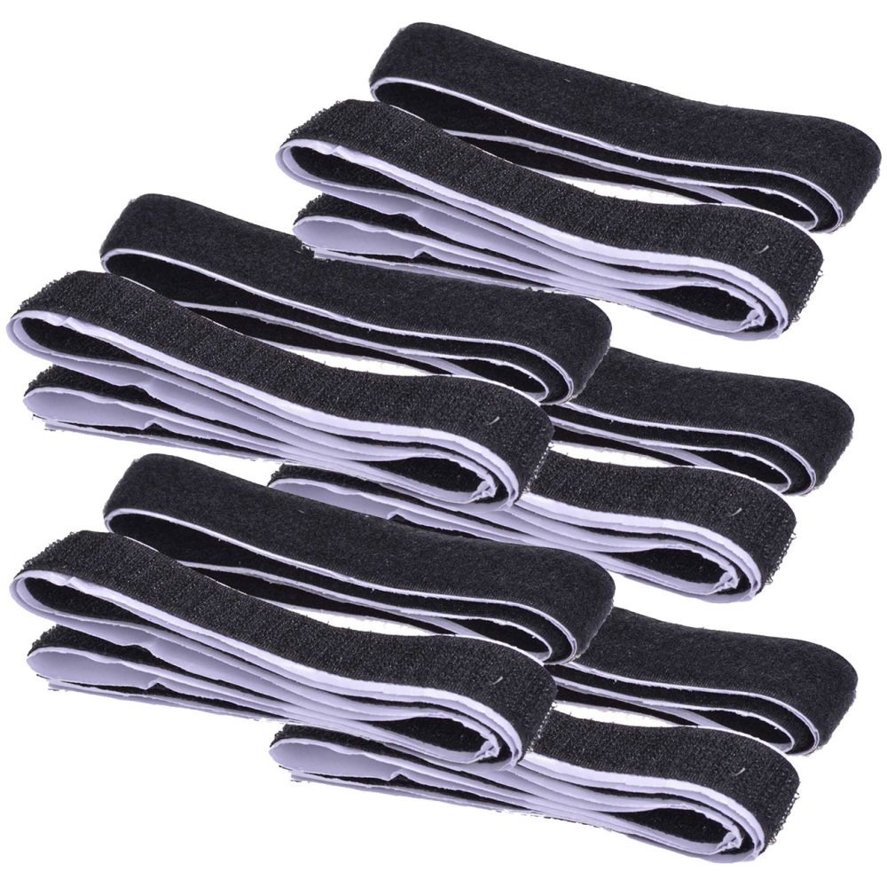5er-Set Klettverschlussband, 1m x 20mm, selbstklebend, schwarz