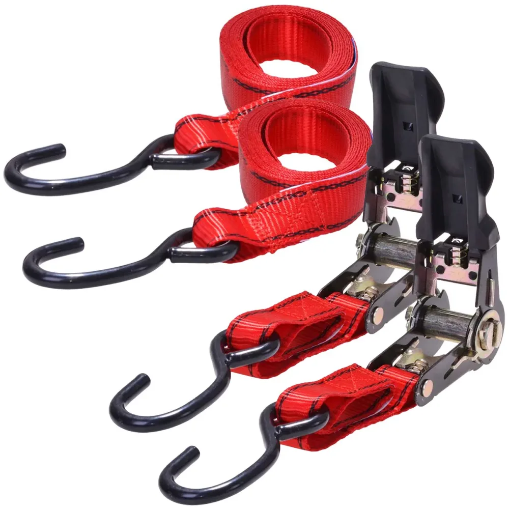 2er-Set Spanngurt, 3m x 2,5cm, rot