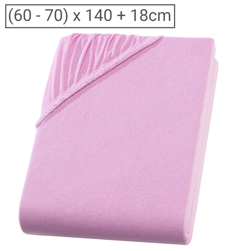 Kinder Qualitäts-Jersey Fixleintuch, 100% Baumwolle, rosa, 70 x 140 cm