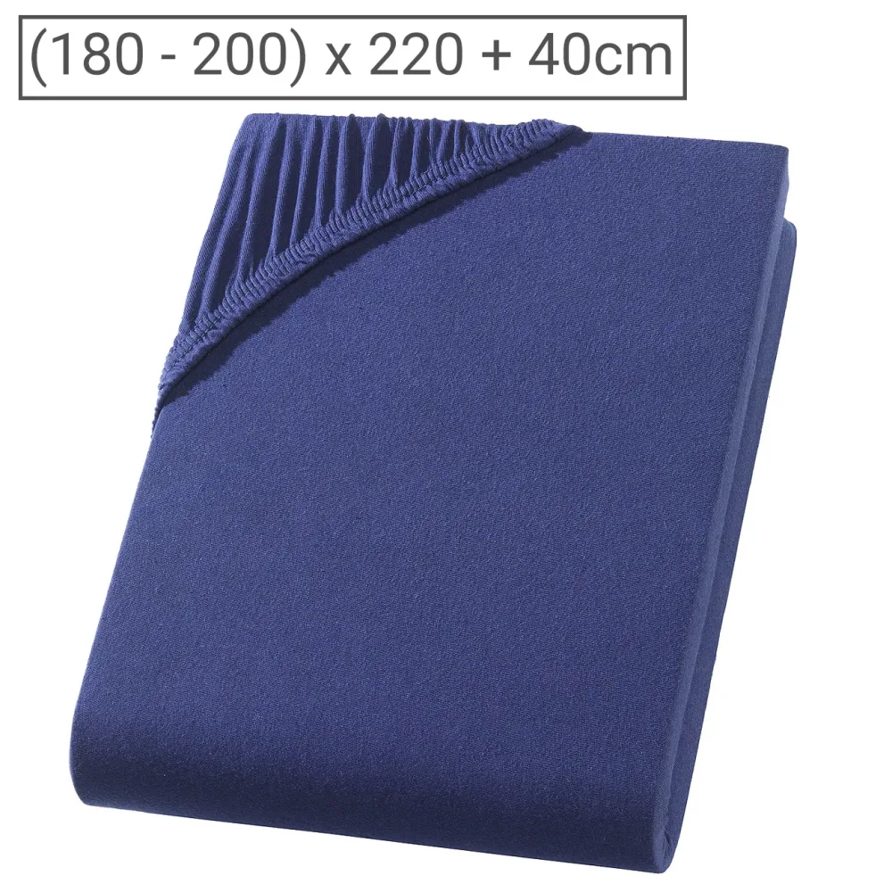 Wasserbett Premium Qualitäts-Jersey Fixleintuch, 100% Baumwolle, marine, 200 x 220 cm