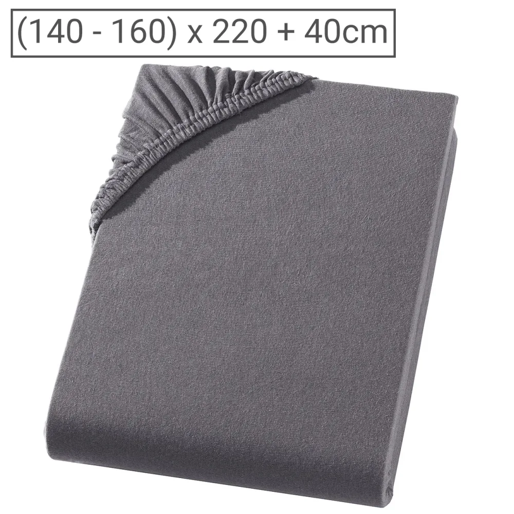 Wasserbett Premium Qualitäts-Jersey Fixleintuch, 100% Baumwolle, anthrazit, 160 x 220 cm