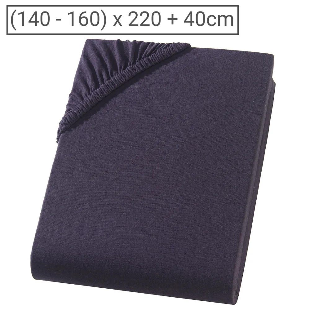 Wasserbett Premium Qualitäts-Jersey Fixleintuch, 100% Baumwolle, schwarz, 160 x 220 cm