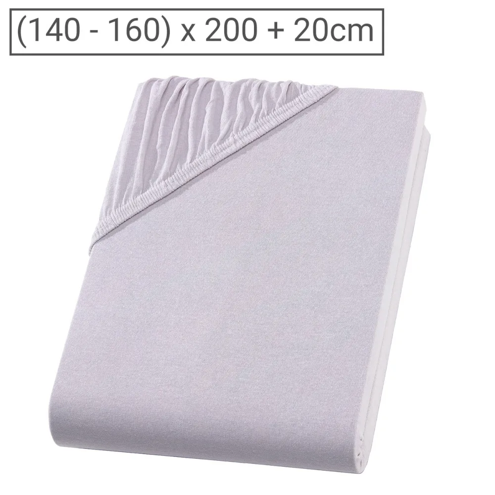 Topper Premium Qualitäts-Jersey Fixleintuch, 100% Baumwolle, silber, 160 x 200 cm