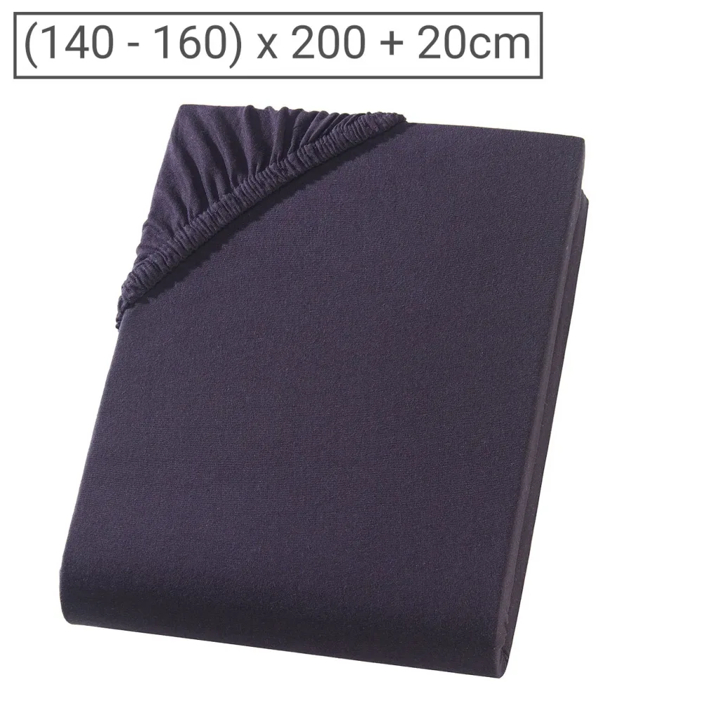 Topper Premium Qualitäts-Jersey Fixleintuch, 100% Baumwolle, schwarz, 160 x 200 cm