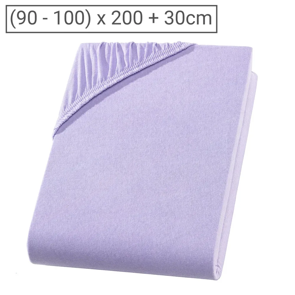 Einzelbett Qualitäts-Jersey Fixleintuch, 100% Baumwolle, flieder, 90 x 200 cm