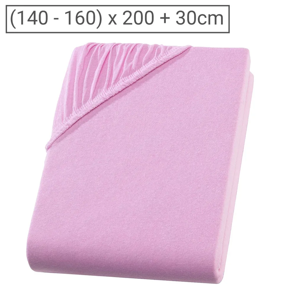 Doppelbett Qualitäts-Jersey Fixleintuch, 100% Baumwolle, rosa, 160 x 200 cm