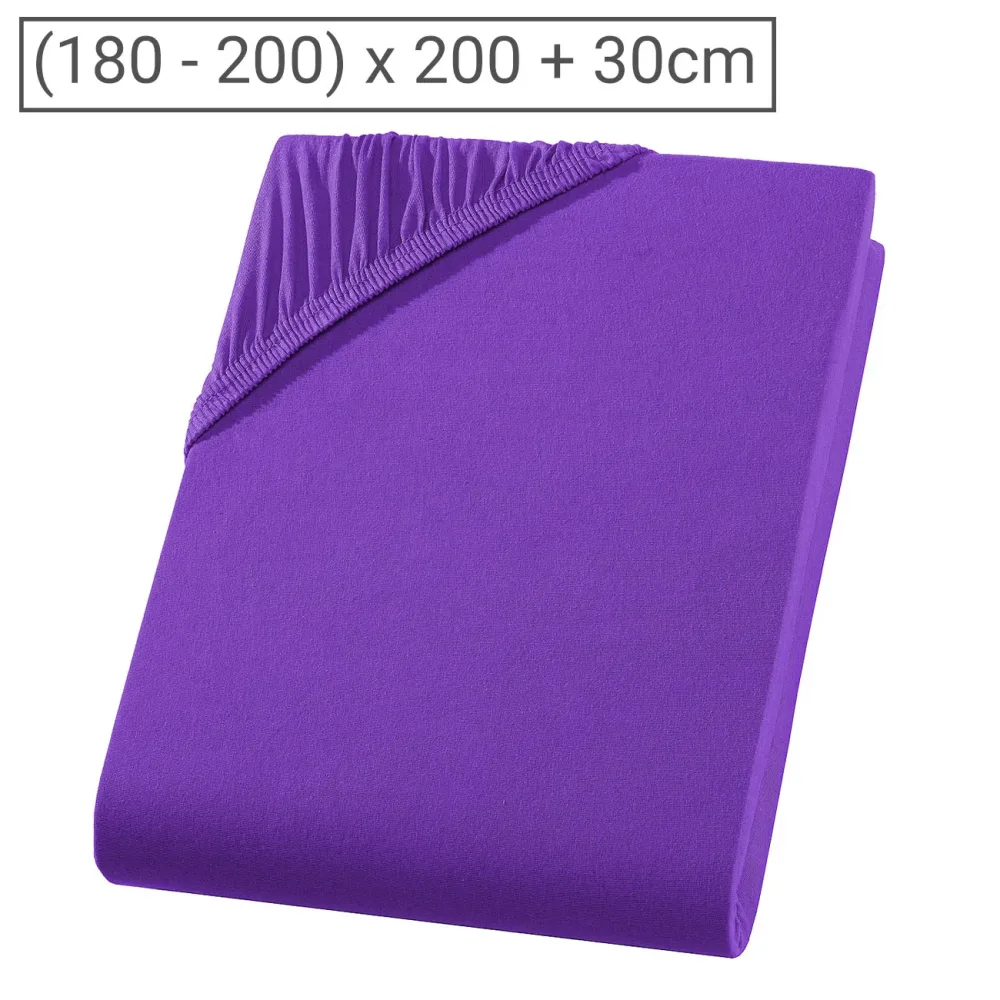 Übergrösse Qualitäts-Jersey Fixleintuch, 100% Baumwolle, violett, 200 x 200 cm