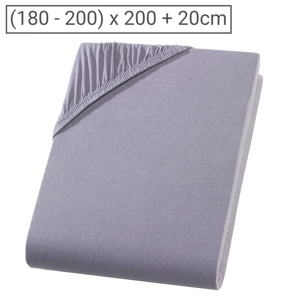 Boxspringbett-Topper Übergrösse Qualitäts-Jersey Fixleintuch, grau, 200 x 200 cm