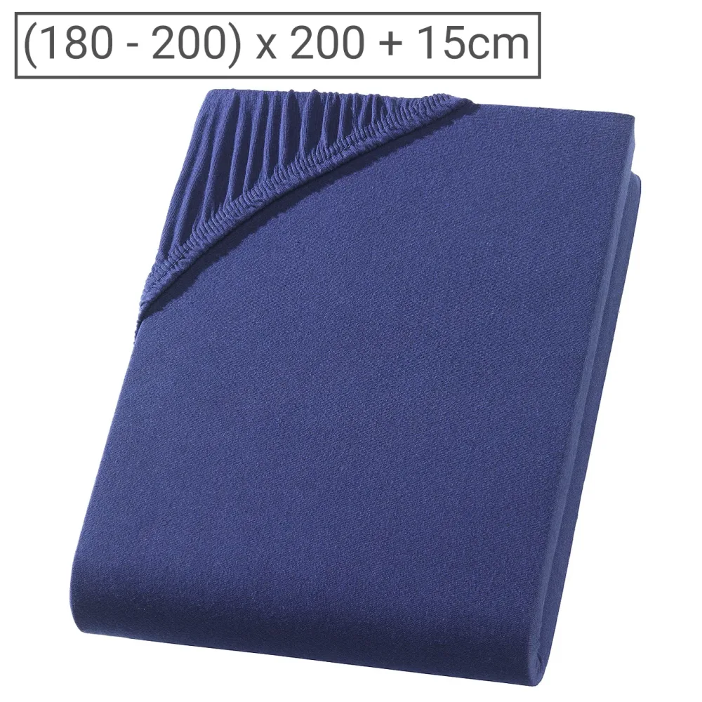 Boxspringbett-Topper Übergrösse Qualitäts-Jersey Fixleintuch, marine, 200 x 200 cm