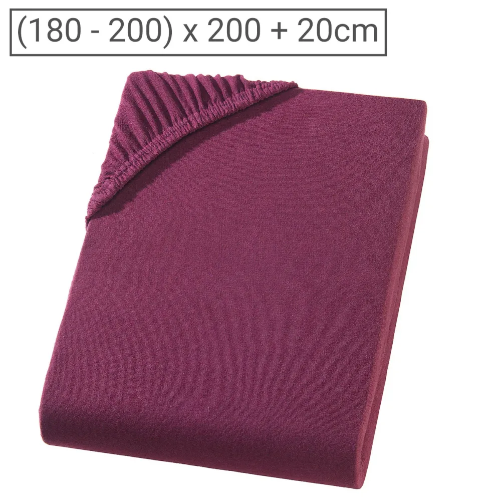 Boxspringbett-Topper Übergrösse Qualitäts-Jersey Fixleintuch, bordeaux, 200 x 200 cm