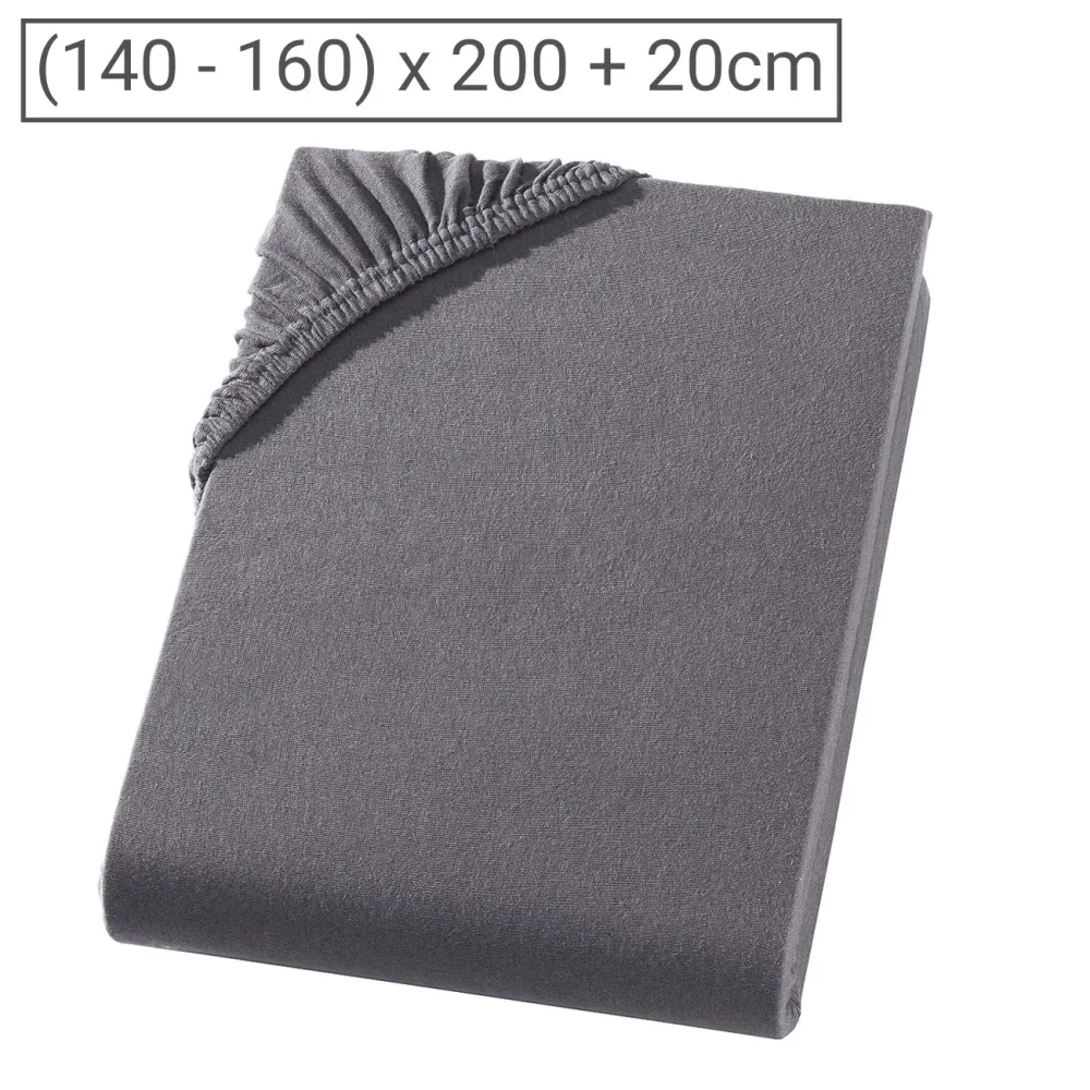 Boxspringbett-Topper Doppelbett Qualitäts-Jersey Fixleintuch, anthrazit, 160 x 200 cm