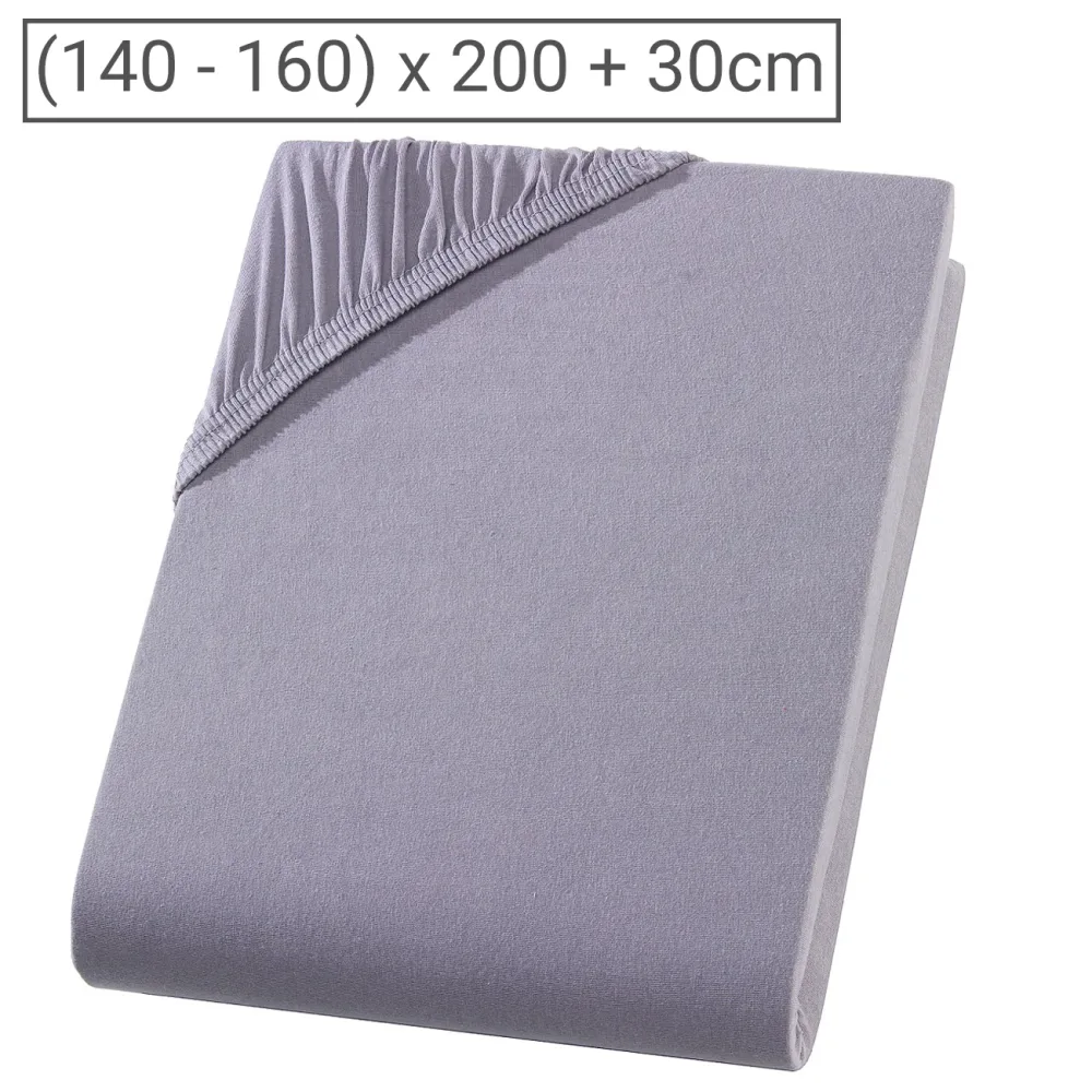 Doppelbett Premium Qualitäts-Jersey Fixleintuch, 100% Baumwolle, grau, 160 x 200 cm