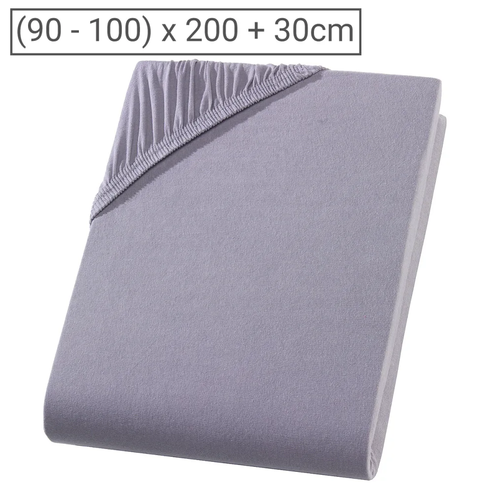 Einzelbett Premium Qualitäts-Jersey Fixleintuch, 100% Baumwolle, grau, 90 x 200 cm