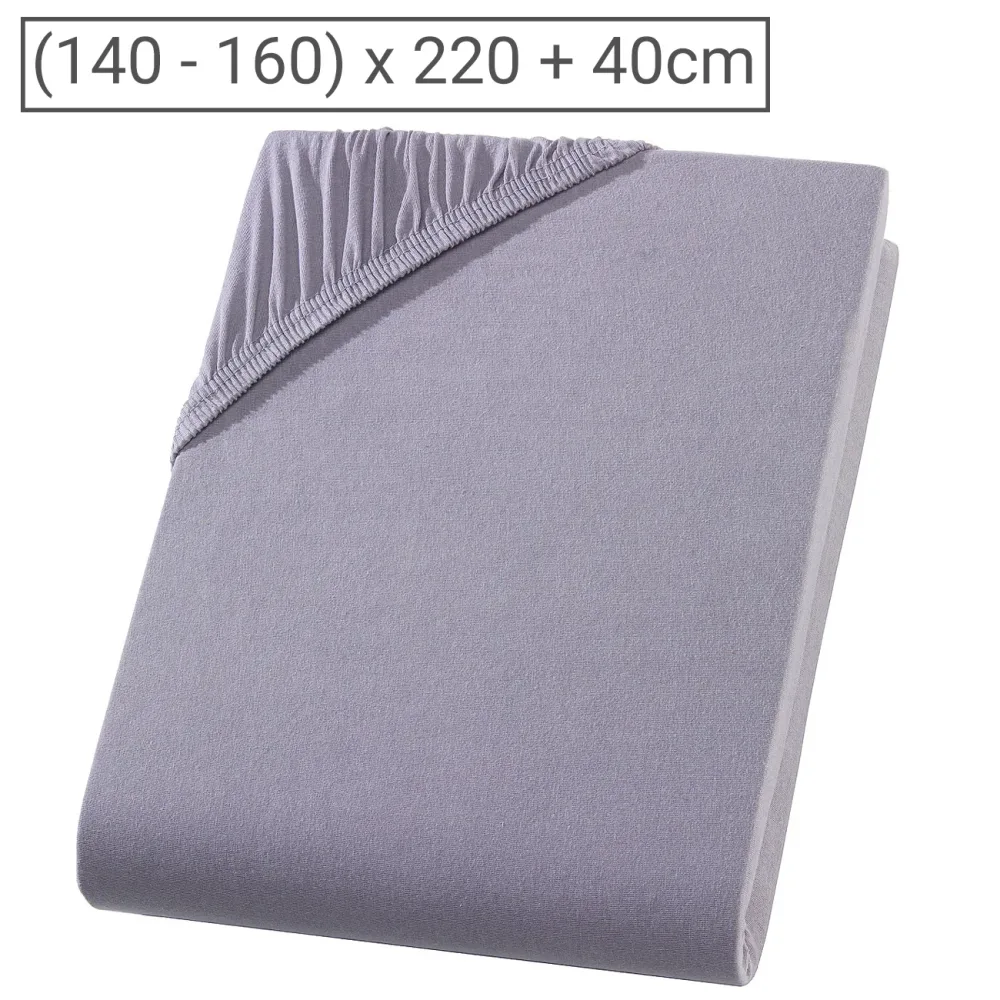 Wasser-/Boxspringbett Premium Qualitäts-Jersey Fixleintuch, grau, 160 x 220 cm