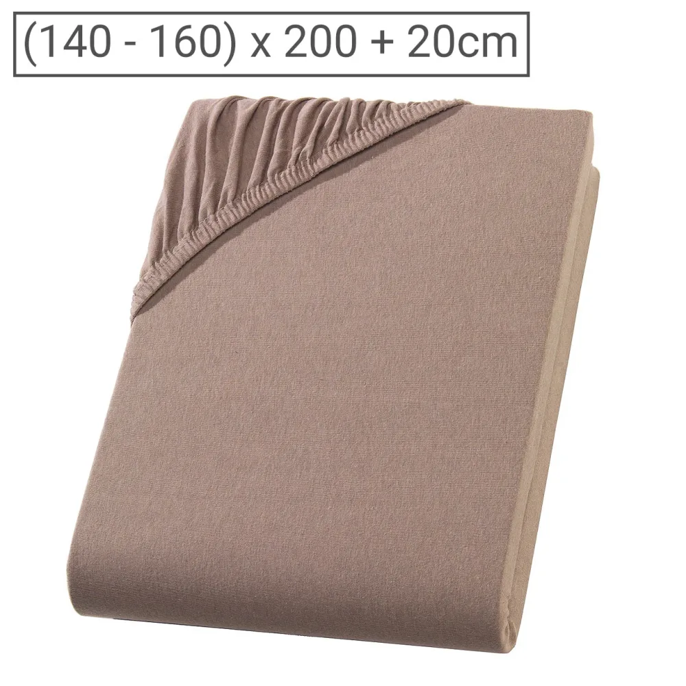 Boxspringbett-Topper Premium Qualitäts-Jersey Fixleintuch, nougat, 160 x 200 cm