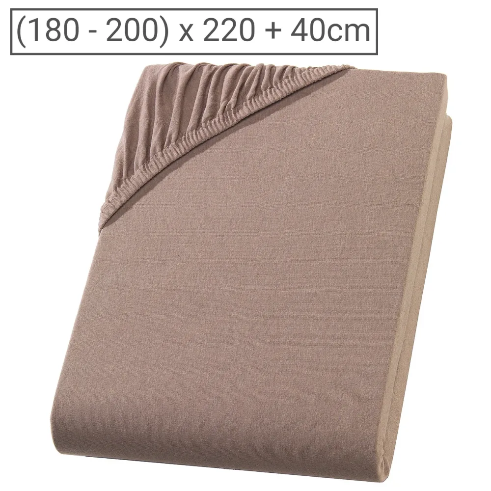 Wasser-/Boxspringbett Premium Qualitäts-Jersey Fixleintuch, nougat, 200 x 220 cm