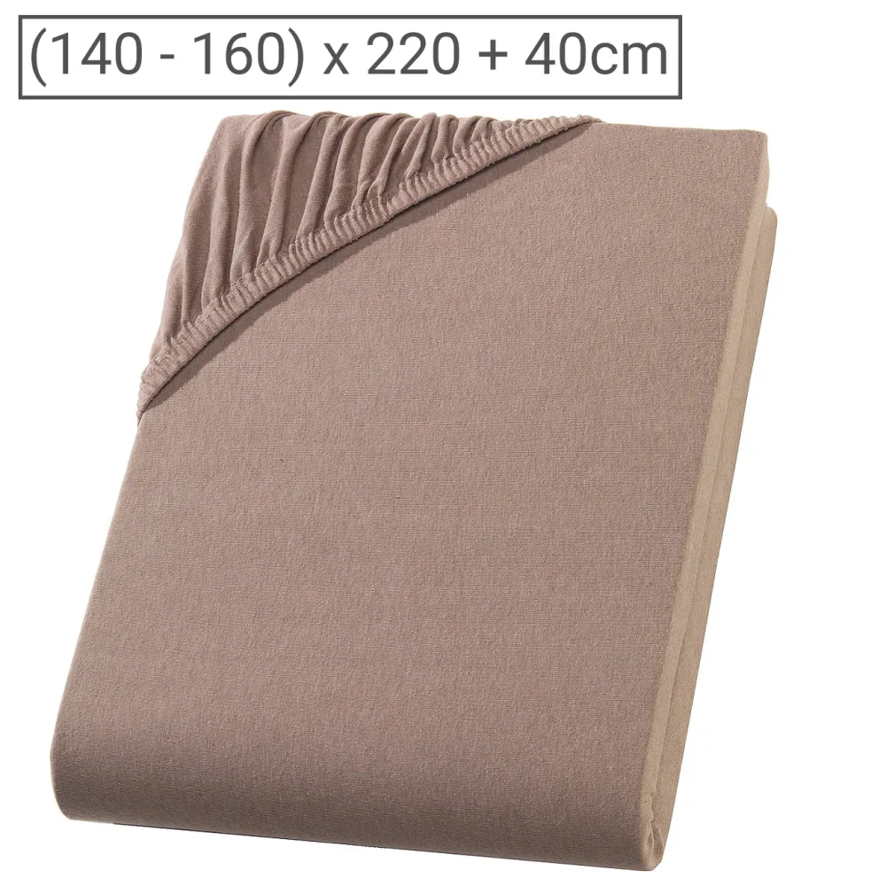 Wasser-/Boxspringbett Premium Qualitäts-Jersey Fixleintuch, nougat, 160 x 220 cm
