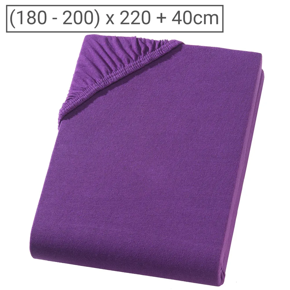 Wasser-/Boxspringbett Superb Qualitäts-Jersey Fixleintuch, aubergine, 200 x 220 cm