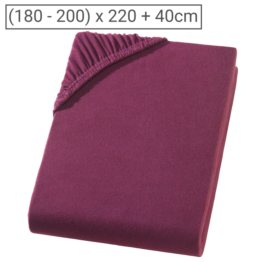 Wasser-/Boxspringbett Superb Qualitäts-Jersey Fixleintuch, bordeaux, 200 x 220 cm