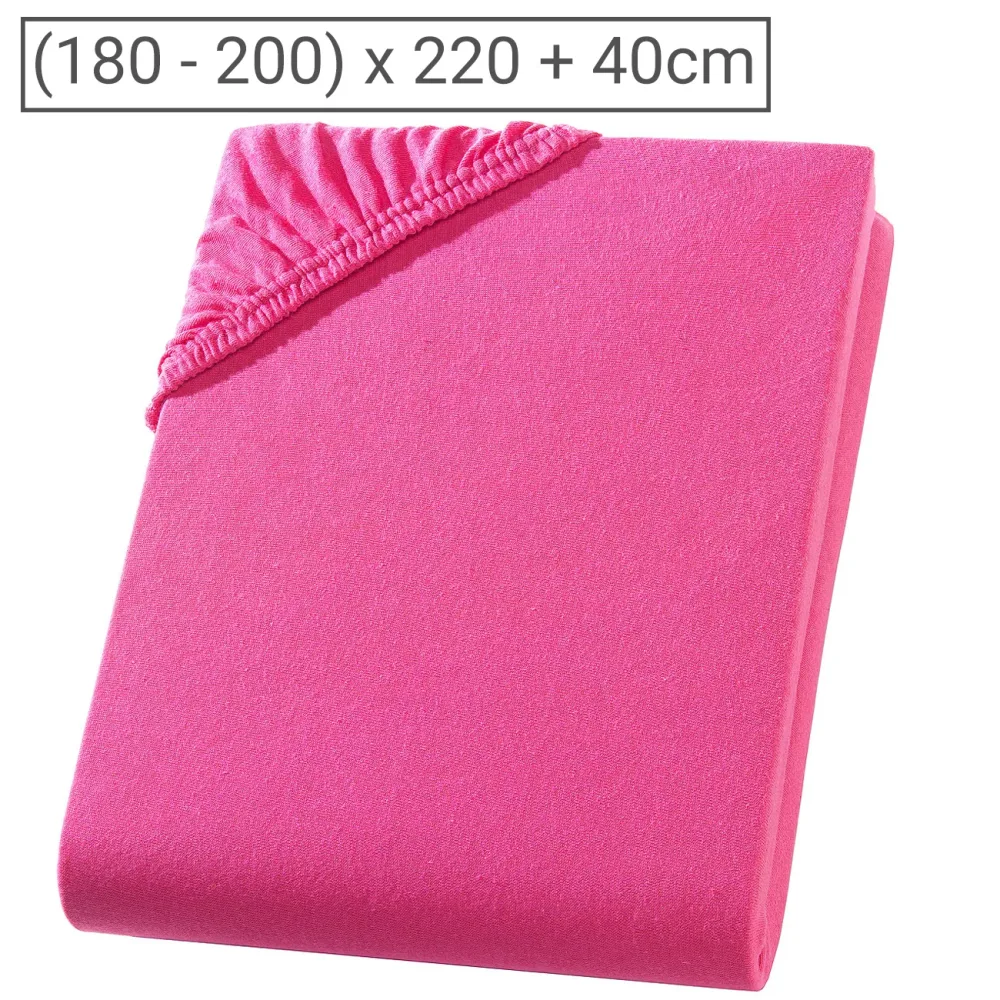 Wasser-/Boxspringbett Superb Qualitäts-Jersey Fixleintuch, magenta, 200 x 220 cm